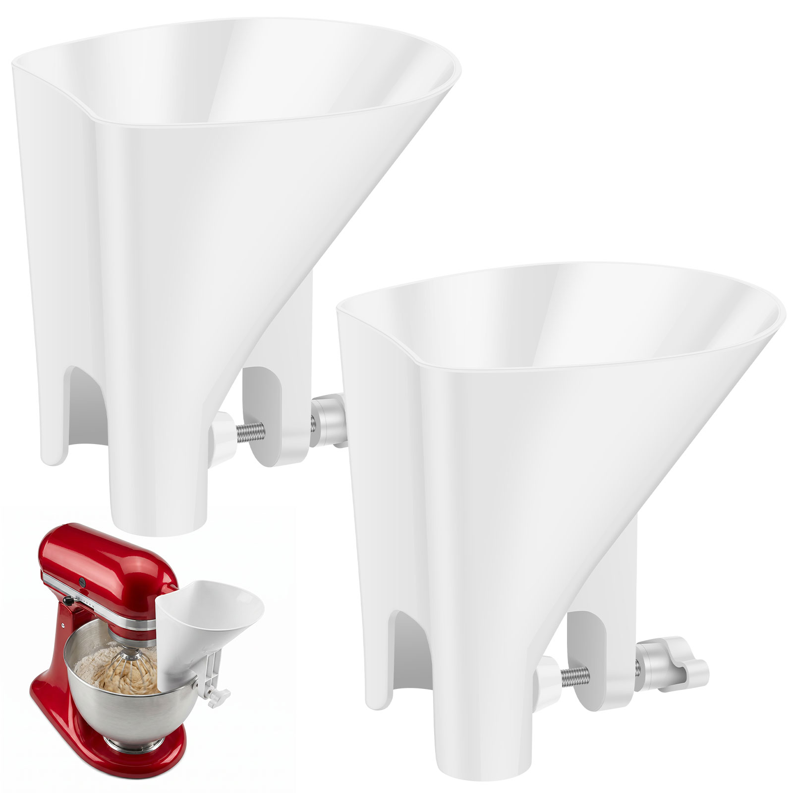 Kitchen Aid Baking Mixer - قمع دقيق مانع للانسكاب للمزج الكهربائي