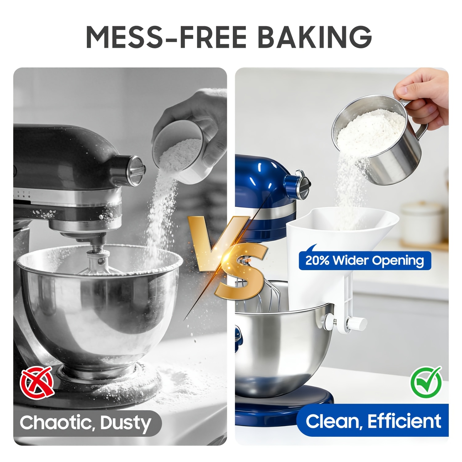 قمع عريض الفوهة لصب الدقيق وال - مراجعة Kitchen Aid Baking Mixer وسعره