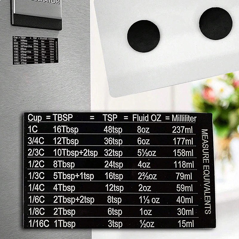 مخطط تحويل القياسات المغناطيسي - مراجعة Kitchen Baking Conversion Chart وسعره