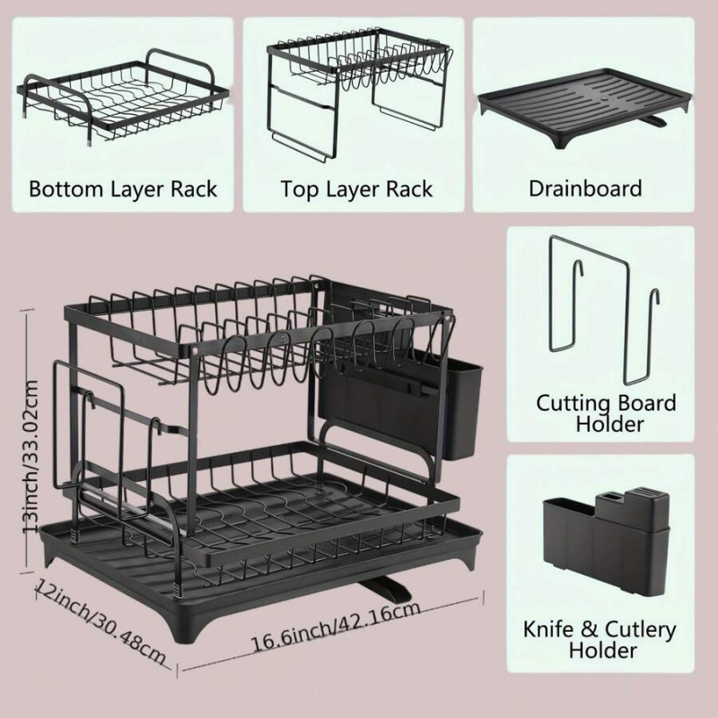 رف تجفيف أطباق من الفولاذ المق - مراجعة Kitchen Utensils وسعره