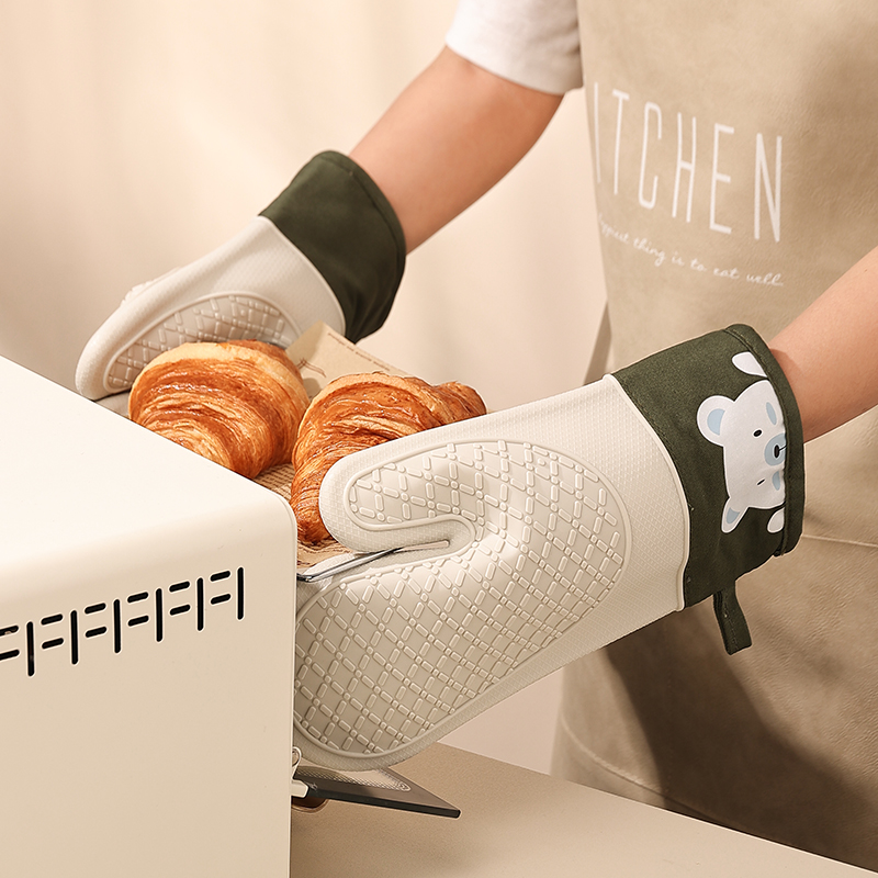 قفازات سيليكون عازلة للحرارة،  - مراجعة Kitchen Baking Gloves وسعره