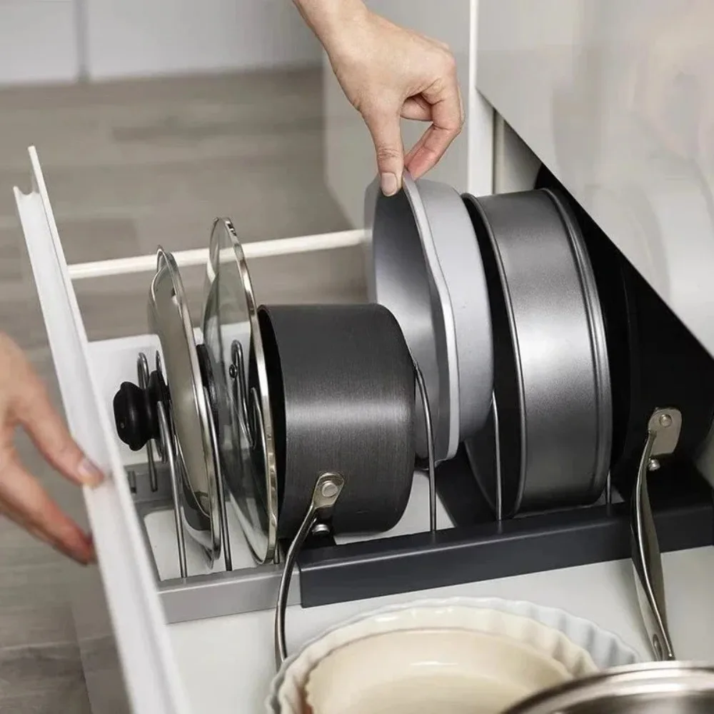 منظم أغطية الأواني القابل للتم - مراجعة Kitchen Baking Pan Organizer وسعره