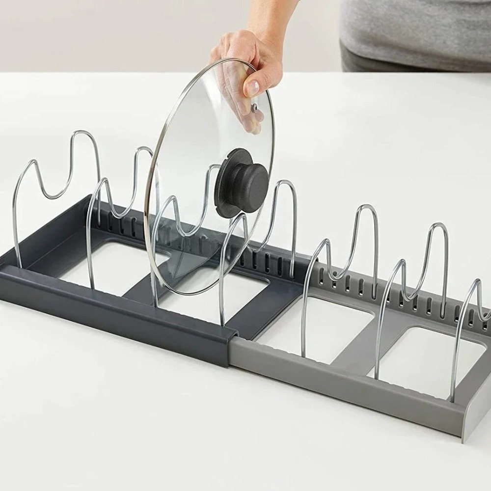 1 قطعة رف أوعية تلسكوبي 7 شبكا - مراجعة Kitchen Baking Pan Organizer وسعره