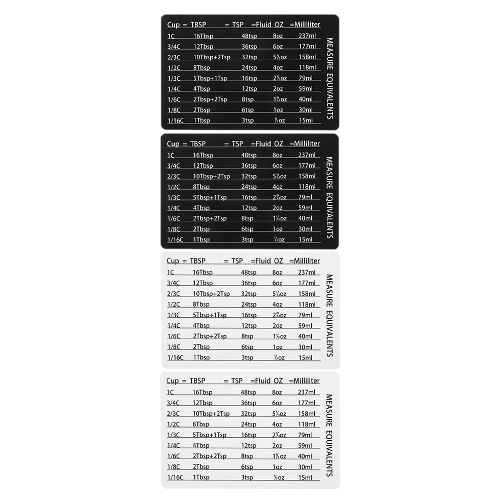 4 قطعة كوب قياس ملعقة اكسسوارا - مراجعة Kitchen Baking Conversion Chart وسعره