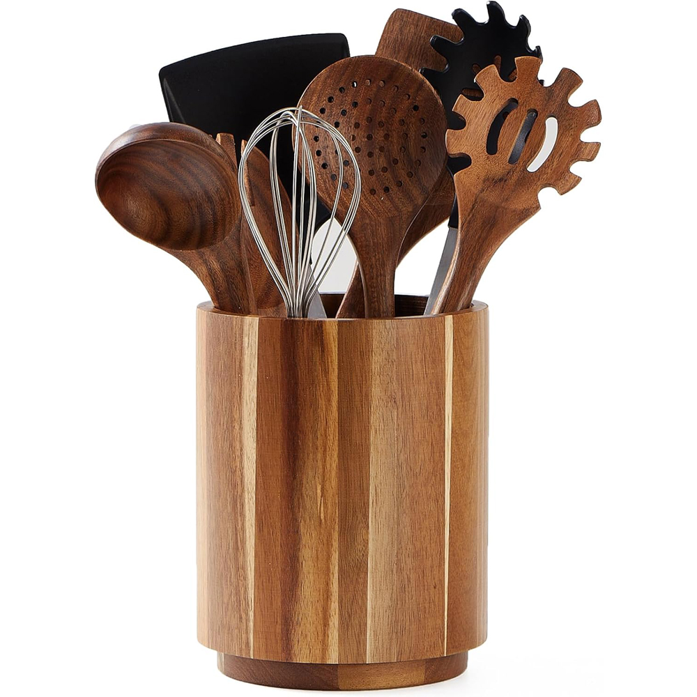حامل أدوات من خشب الأكاسيا لطا - مراجعة Kitchen Utensils وسعره