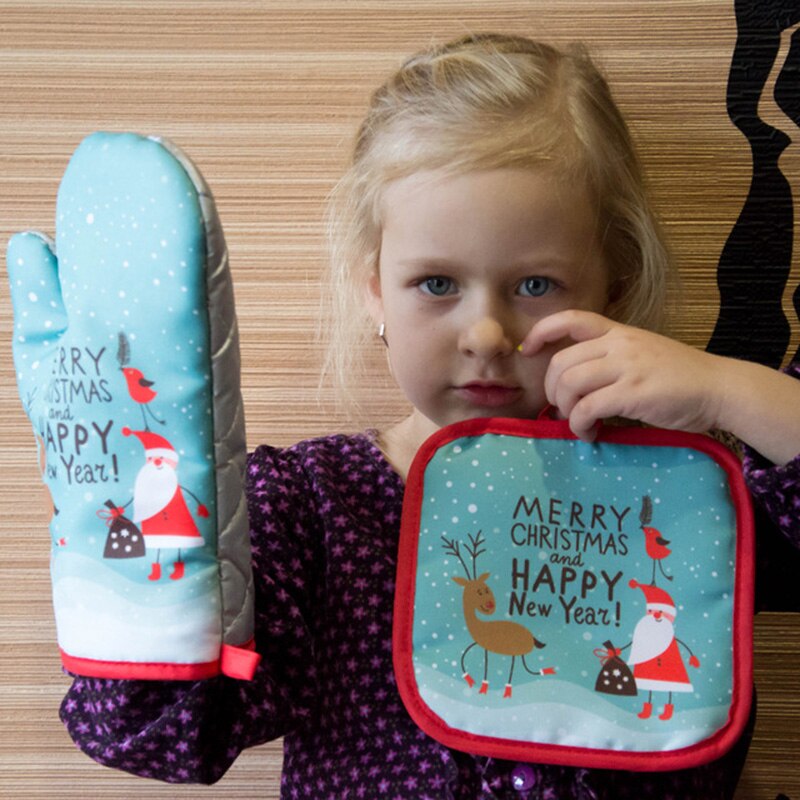 2-قفازات فرن الكريسماس وأواني  - مراجعة Kitchen Baking Gloves وسعره